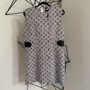 Louis Vuitton Boucle Tweed A Line Monogram Dress 46 XL